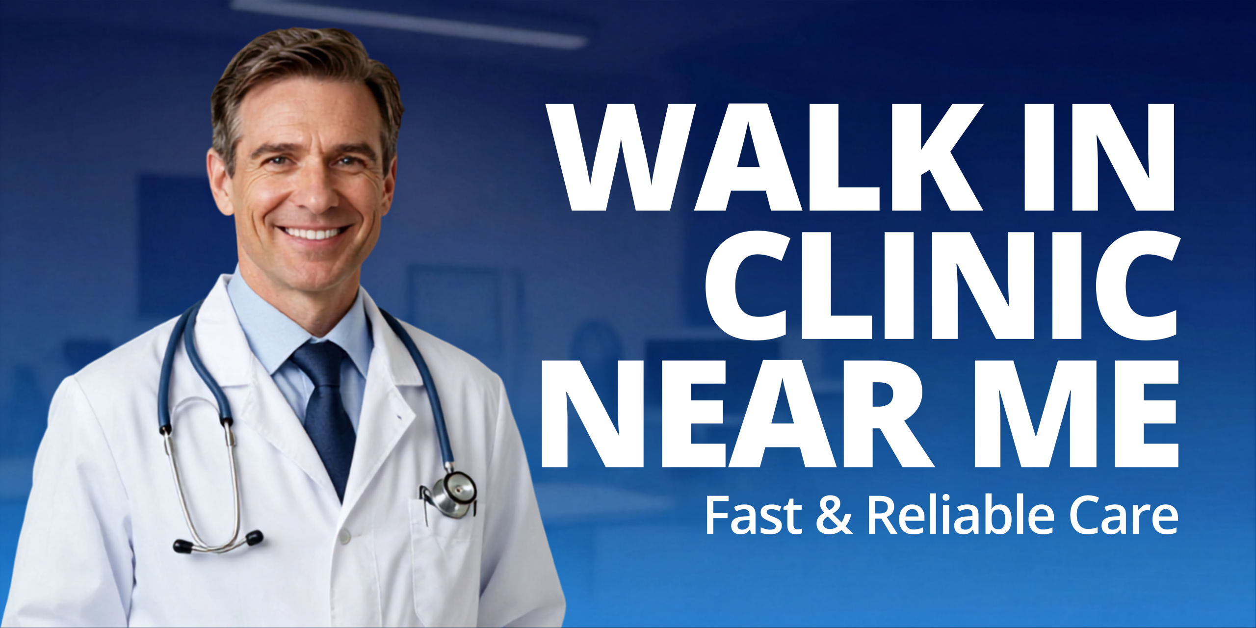 A modern medical clinic banner - How to find the best walk in clinic near me for fast relief.